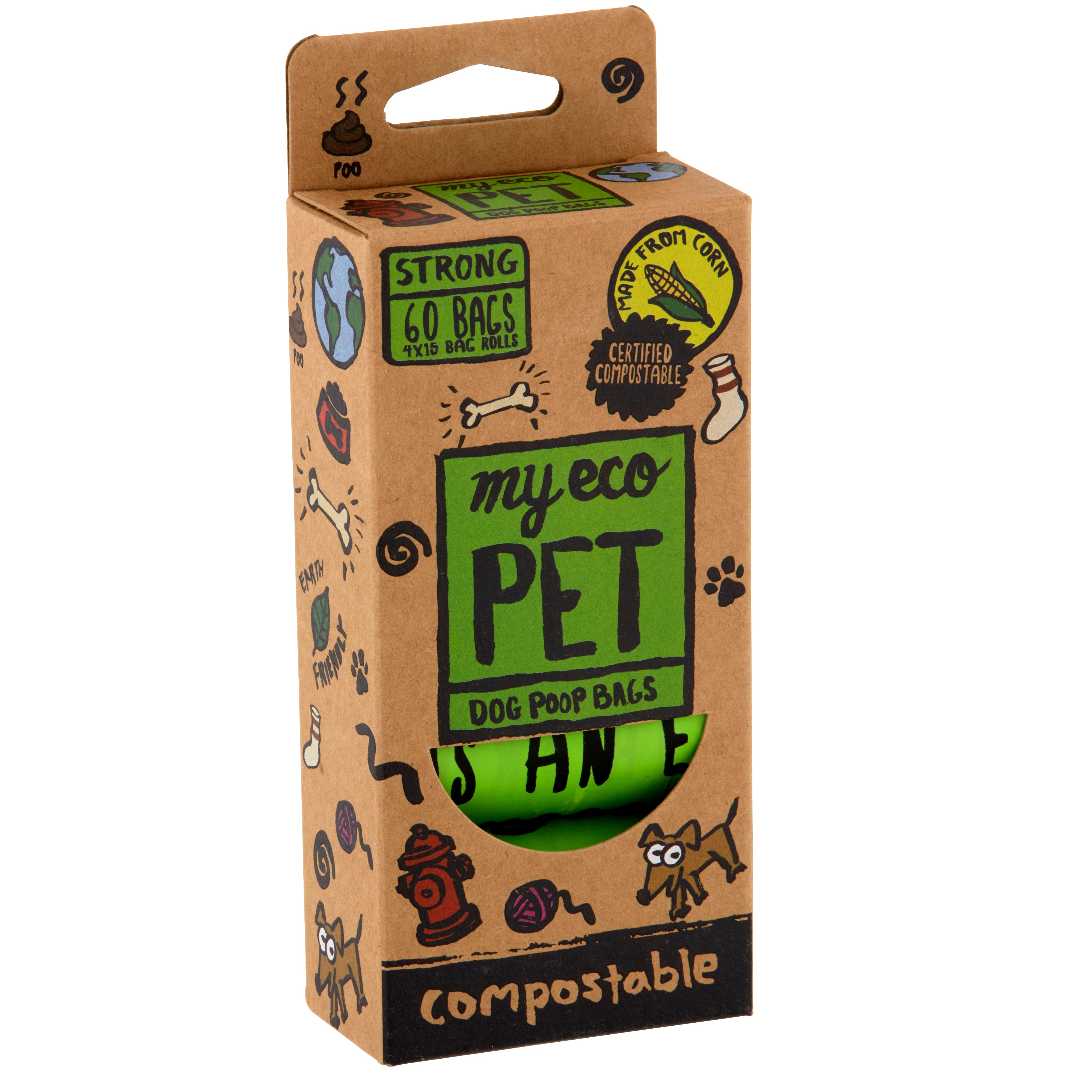 Compostable Pet Poop Bags - 4 Roll Multi Pack