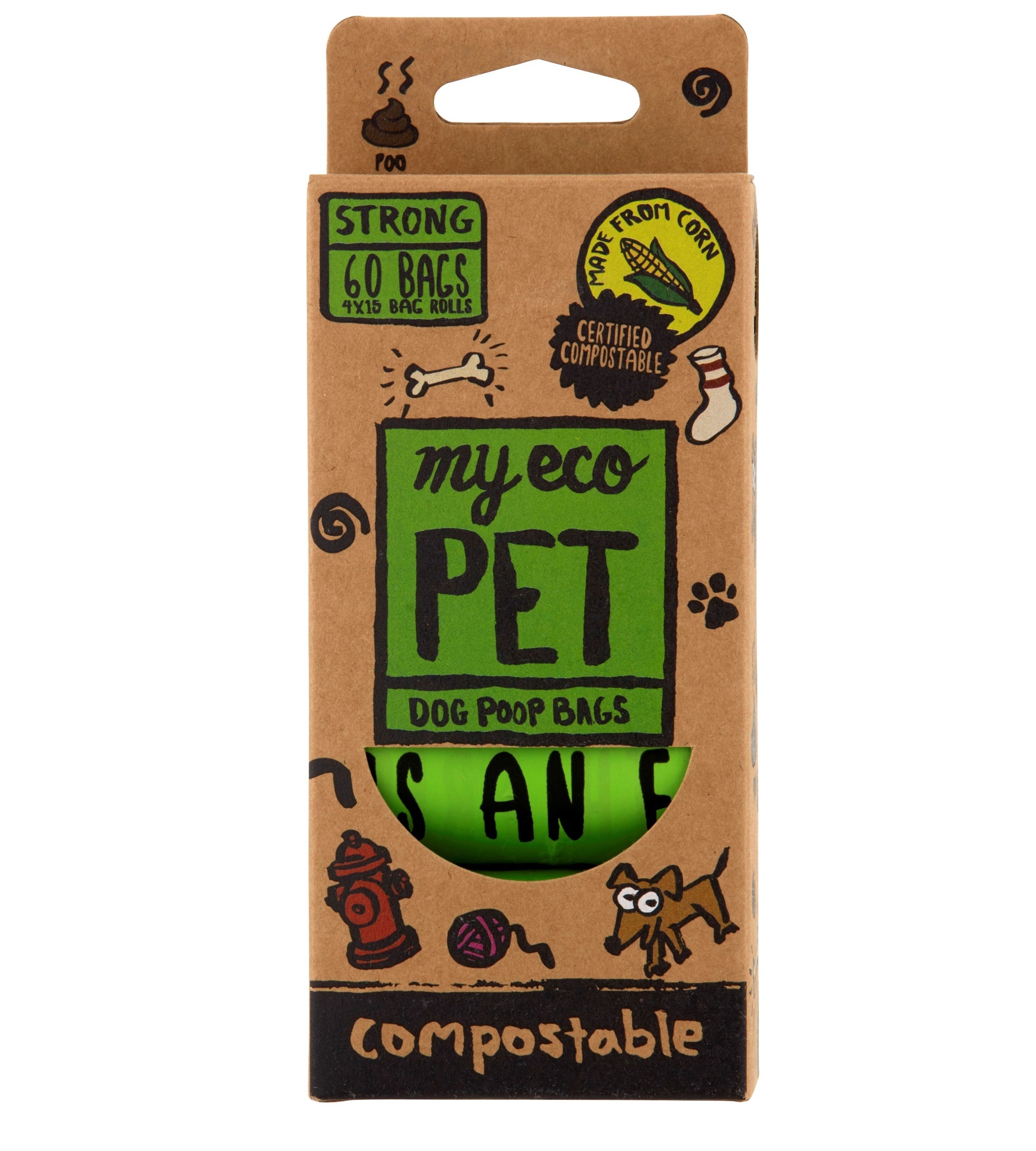 Compostable Pet Poop Bags - 4 Roll Multi Pack